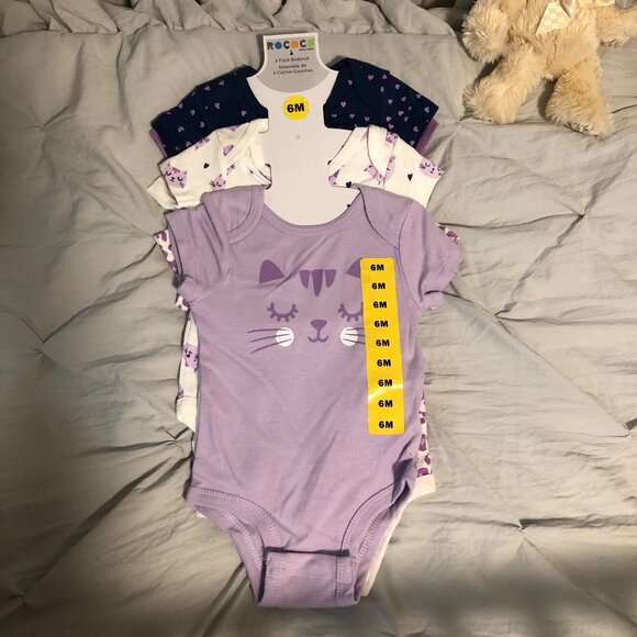 ROCOCO BABY 6 PACK BODYSUITS / 6M - Picture 1 of 7